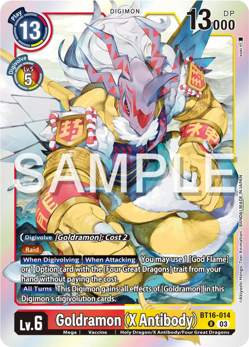 Image for Goldramon (X Antibody) (BT16-014 R) - Digimon Card Game