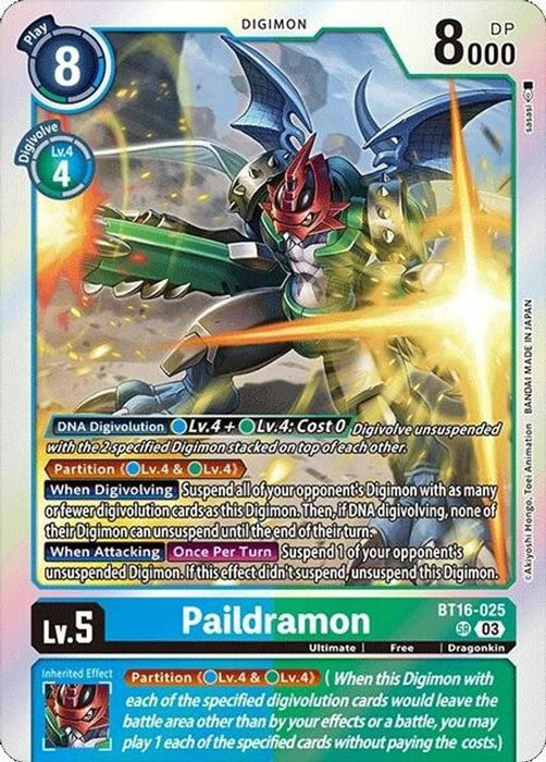 Paildramon (#BT16-025 SR) (Beginning Observer) Near Mint Foil