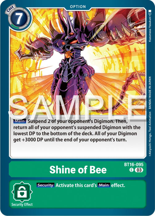 Image for Shine of Bee (BT16-095 C) - Digimon Card Game