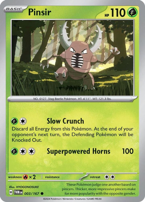 Pinsir 003 167 (#003/167) (SV06: Twilight Masquerade) Near Mint Reverse Holofoil