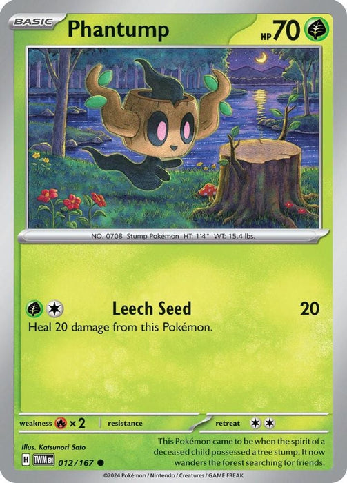 Phantump (#012/167) (SV06: Twilight Masquerade) Near Mint Reverse Holofoil