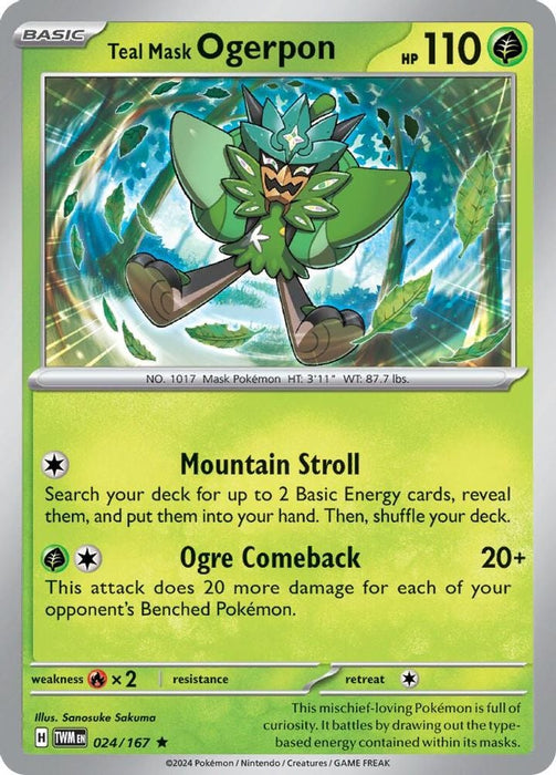 Teal Mask Ogerpon (#024/167) (SV06: Twilight Masquerade)