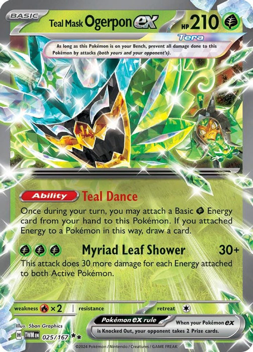 Teal Mask Ogerpon ex 025 167 (#025/167) (SV06: Twilight Masquerade) Near Mint Holofoil