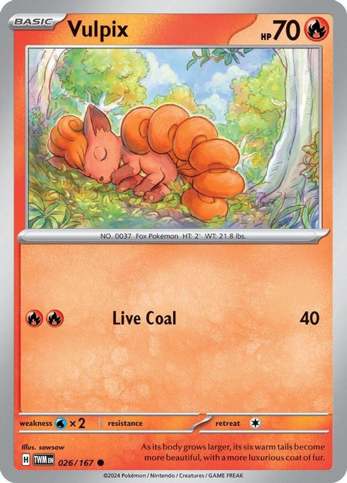 Vulpix (#026/167) (SV06: Twilight Masquerade) Near Mint Reverse Holofoil