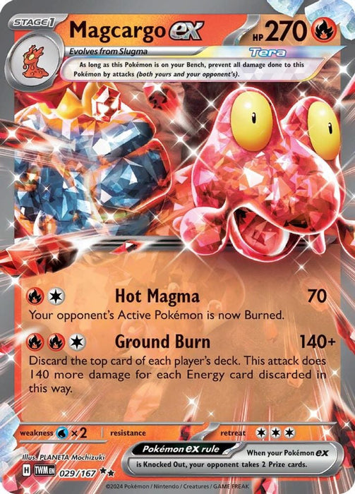 Magcargo ex 029 167 (#029/167) (SV06: Twilight Masquerade) Near Mint Holofoil