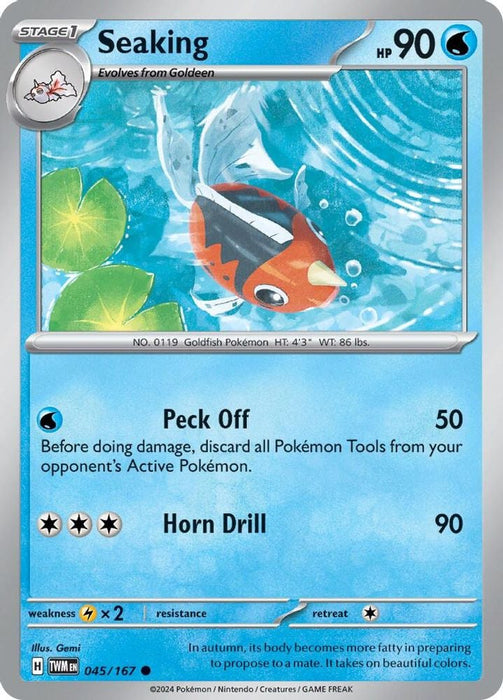 Seaking (#045/167) (SV06: Twilight Masquerade) Near Mint Reverse Holofoil