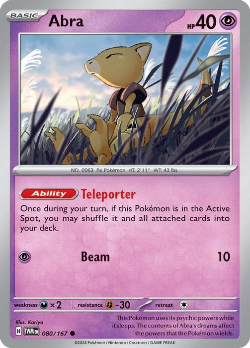 Abra (#080/167) (SV06: Twilight Masquerade)