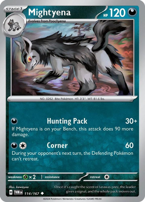 Mightyena (#114/167) (SV06: Twilight Masquerade) Near Mint Reverse Holofoil