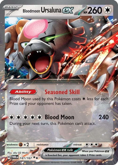 Bloodmoon Ursaluna ex 141 167 (#141/167) (SV06: Twilight Masquerade) Near Mint Holofoil