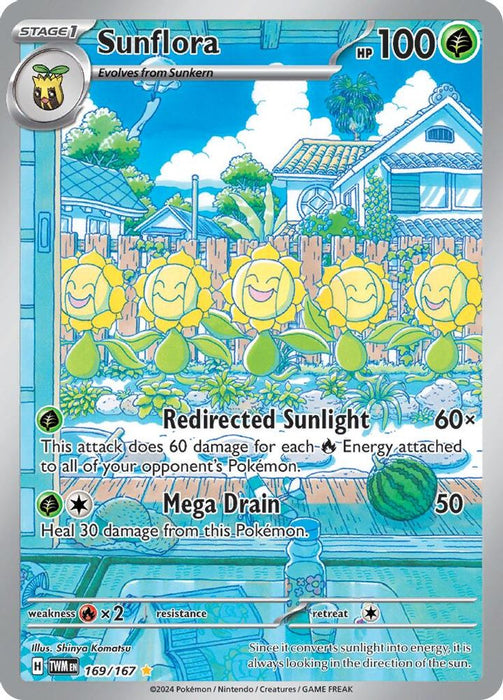 Sunflora - 169/167 (#169/167) (SV06: Twilight Masquerade) Near Mint Holofoil
