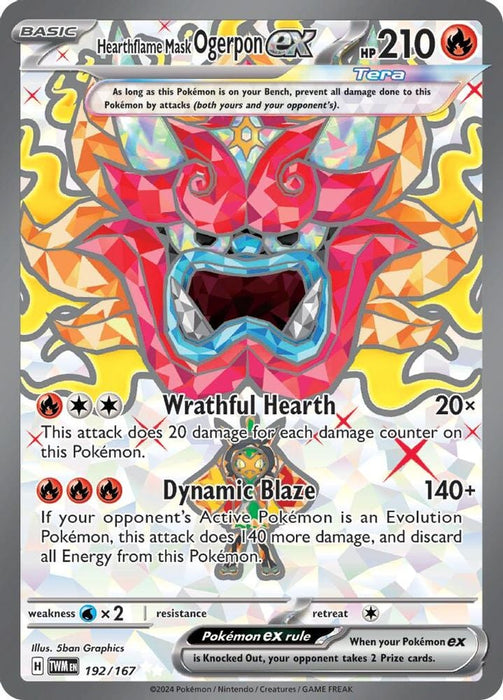 Hearthflame Mask Ogerpon ex 192 167 (#192/167) (SV06: Twilight Masquerade) Near Mint Holofoil