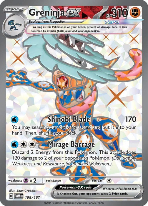 Greninja ex 198 167 (#198/167) (SV06: Twilight Masquerade) Near Mint Holofoil