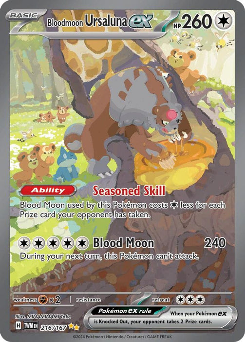 Bloodmoon Ursaluna ex - 216/167 (#216/167) (SV06: Twilight Masquerade) Near Mint Holofoil
