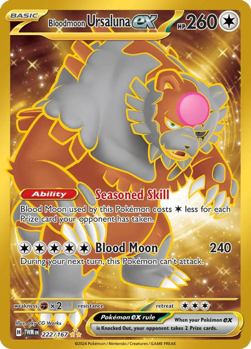 Bloodmoon Ursaluna ex - 222/167 (#222/167) (SV06: Twilight Masquerade) Near Mint Holofoil