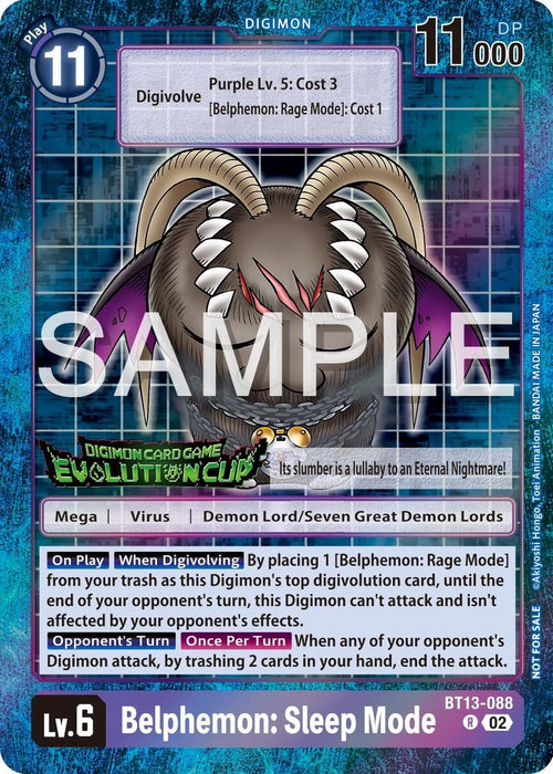 Image for Belphemon: Sleep Mode - BT13-088 (2024 Evolution Cup) (BT13-088 R) - Digimon Card Game