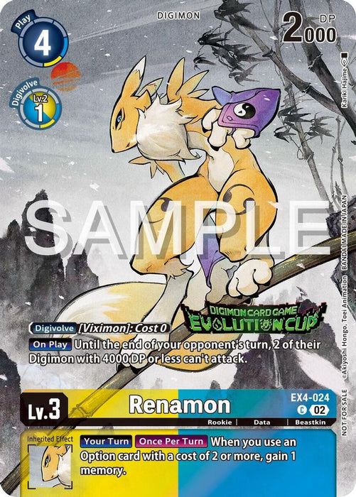 Renamon - EX4-024 (2024 Evolution Cup) (#EX4-024 C) (Alternative Being Booster) Near Mint Foil