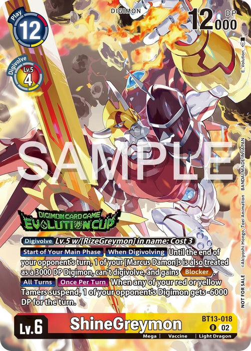 Image for ShineGreymon - BT13-018 (2024 Evolution Cup) (BT13-018 R) - Digimon Card Game