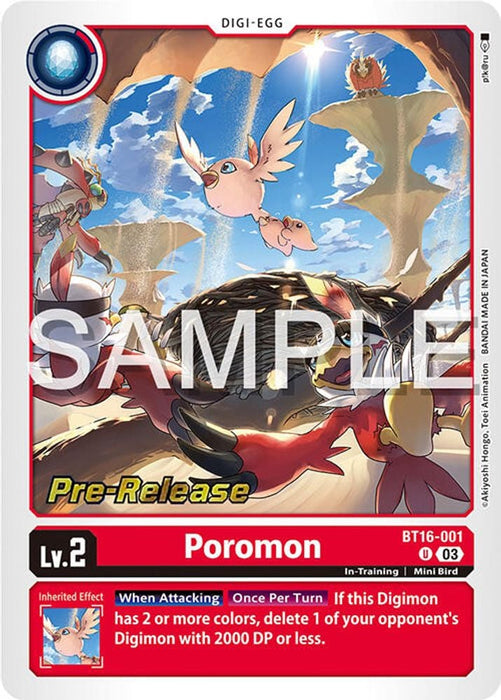 Poromon (#BT16-001 U) (Beginning Observer Pre-Release Cards) Near Mint Foil