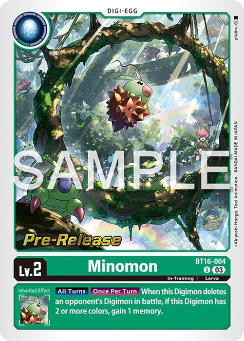 Minomon (#BT16-004 U) (Beginning Observer Pre-Release Cards) Near Mint Foil