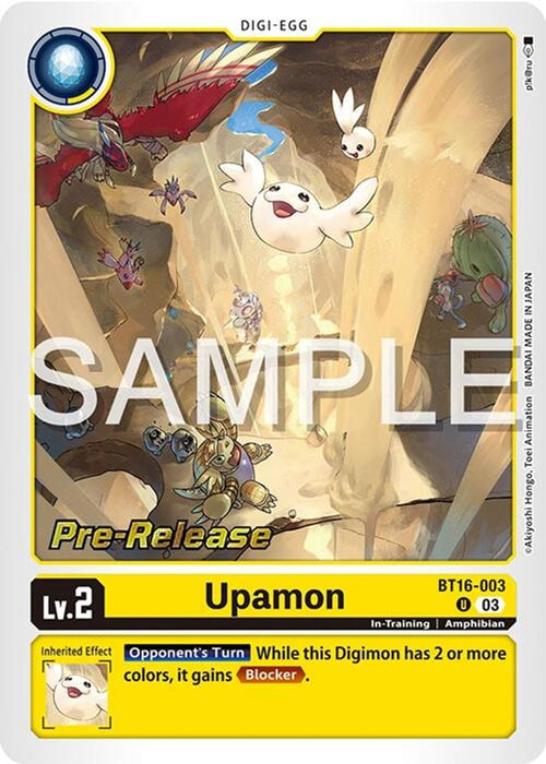 Upamon (#BT16-003 U) (Beginning Observer Pre-Release Cards) Near Mint Foil