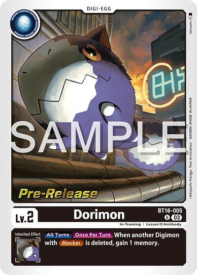 Dorimon (#BT16-005 U) (Beginning Observer Pre-Release Cards)