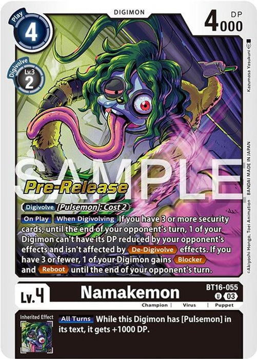 Namakemon (#BT16-055 U) (Beginning Observer Pre-Release Cards) Near Mint Foil