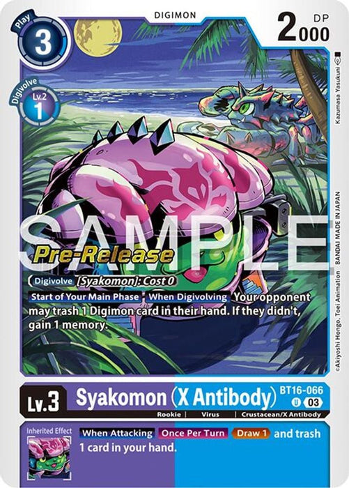 Syakomon (X Antibody) (#BT16-066 U) (Beginning Observer Pre-Release Cards) Near Mint Foil