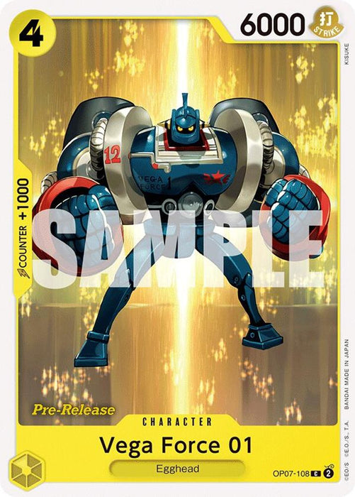 Vega Force 01 (#OP07-108) (500 Years in the Future Pre-Release Cards) Near Mint