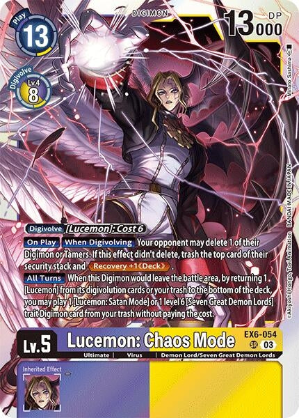 Image for Lucemon: Chaos Mode (EX6-054 SR) - Digimon Card Game