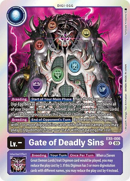 Image for Gate of Deadly Sins (EX6-006 R) - Digimon Card Game