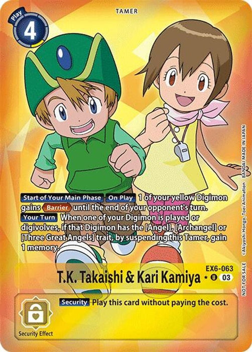 T.K. Takaishi & Kari Kamiya (Box Promotion Pack: Infernal Ascension) (#EX6-063 U) (Infernal Ascension) Near Mint Foil