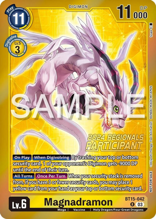 Magnadramon (2024 Regionals Participant) (#BT15-042 R) (Exceed Apocalypse) Near Mint Foil