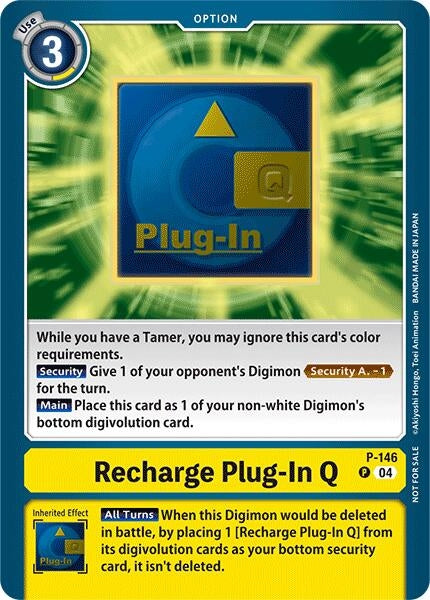 Image for Recharge Plug-In Q - P-146 (Store Tournament 2024 Jul. - Sep. Participation Pack) (P-146 P) - Digimon Card Game