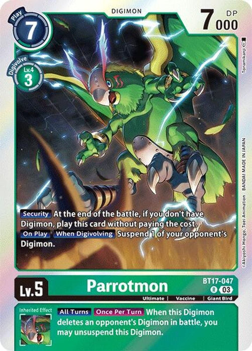Parrotmon (#BT17-047 R) (Secret Crisis) Near Mint Foil