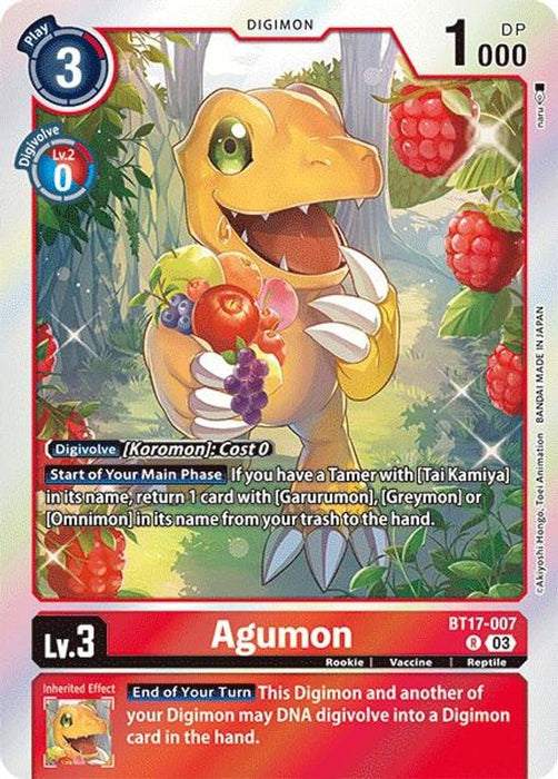 Agumon (#BT17-007 R) (Secret Crisis) Near Mint Foil