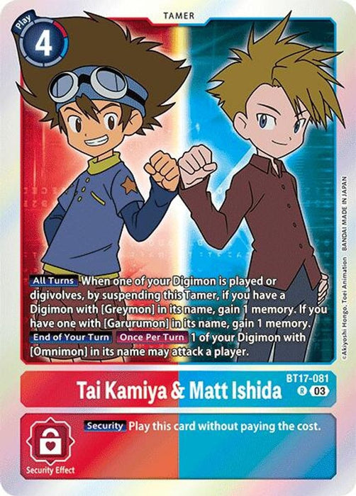 Tai Kamiya & Matt Ishida (#BT17-081 R) (Secret Crisis) Near Mint Foil