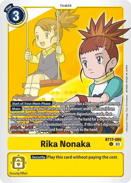 Image for Rika Nonaka (BT17-085 U) - Digimon Card Game