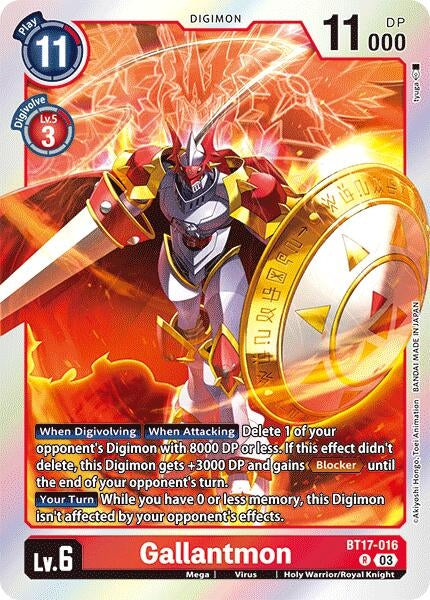 Image for Gallantmon (BT17-016 R) - Digimon Card Game