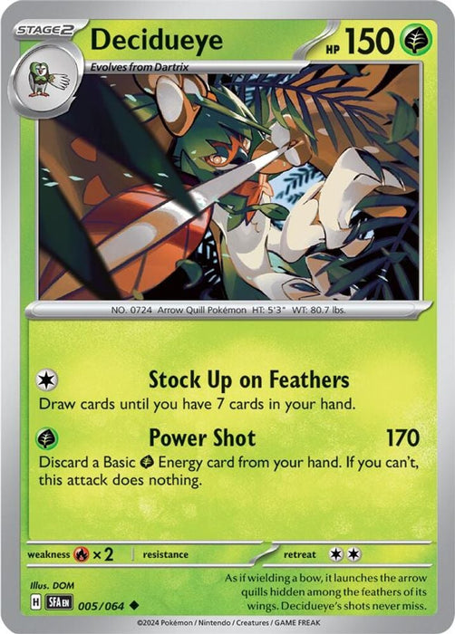 Decidueye (#005/064) (SV: Shrouded Fable) Near Mint Reverse Holofoil