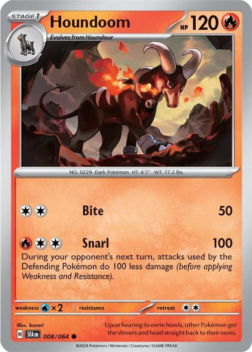 Houndoom 008 064 (#008/064) (SV: Shrouded Fable) Near Mint Reverse Holofoil
