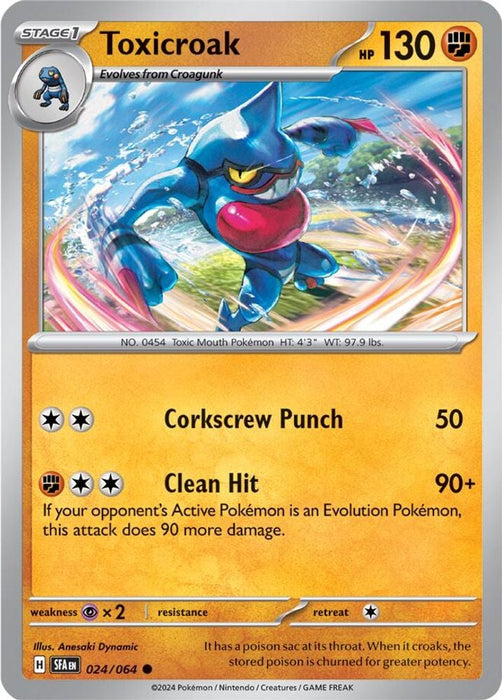 Toxicroak (#024/064) (SV: Shrouded Fable) Near Mint Reverse Holofoil
