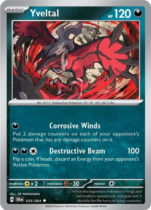 Yveltal (#035/064) (SV: Shrouded Fable) Near Mint Reverse Holofoil