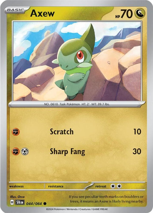 Axew (#044/064) (SV: Shrouded Fable) Near Mint Reverse Holofoil