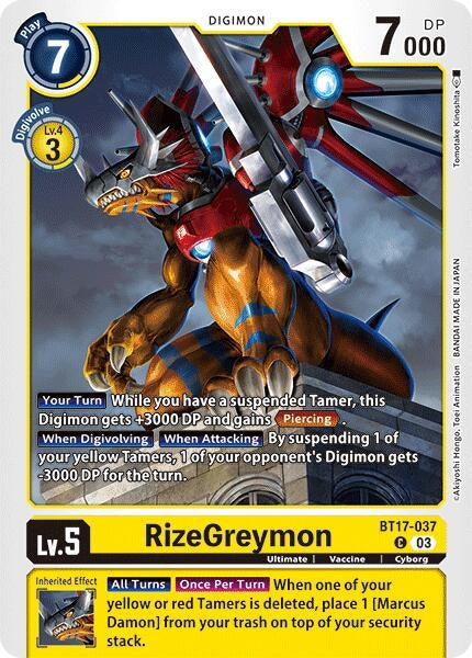 Image for RizeGreymon (BT17-037 C) - Digimon Card Game