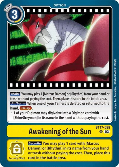Awakening of the Sun (#BT17-099 U) (Secret Crisis) Near Mint