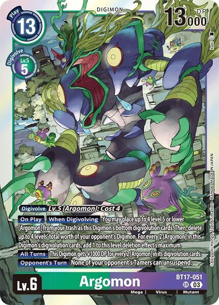 Image for Argomon - BT17-051 (BT17-051 SR) - Digimon Card Game