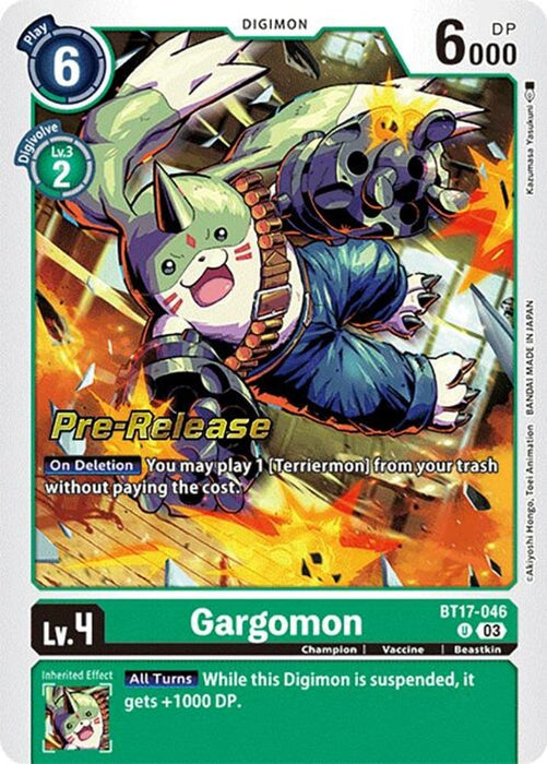 Gargomon (#BT17-046 U) (Secret Crisis Pre-Release Cards) Near Mint Foil
