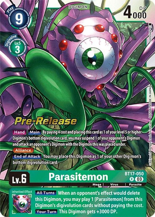 Parasitemon (#BT17-050 R) (Secret Crisis Pre-Release Cards) Near Mint Foil