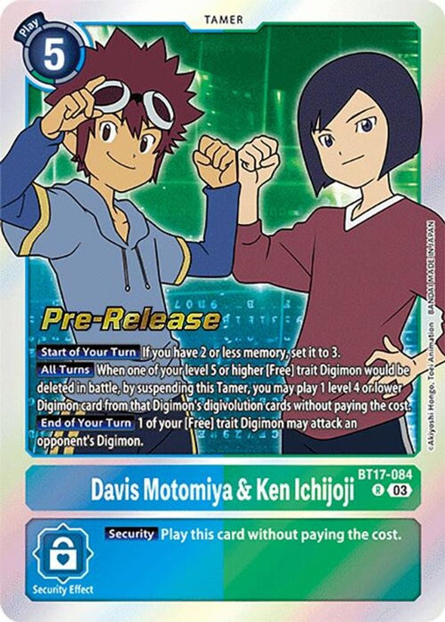 Davis Motomiya & Ken Ichijoji (#BT17-084 R) (Secret Crisis Pre-Release Cards) Near Mint Foil