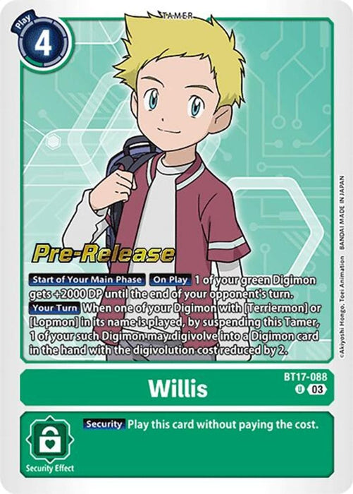 Willis (#BT17-088 U) (Secret Crisis Pre-Release Cards) Near Mint Foil